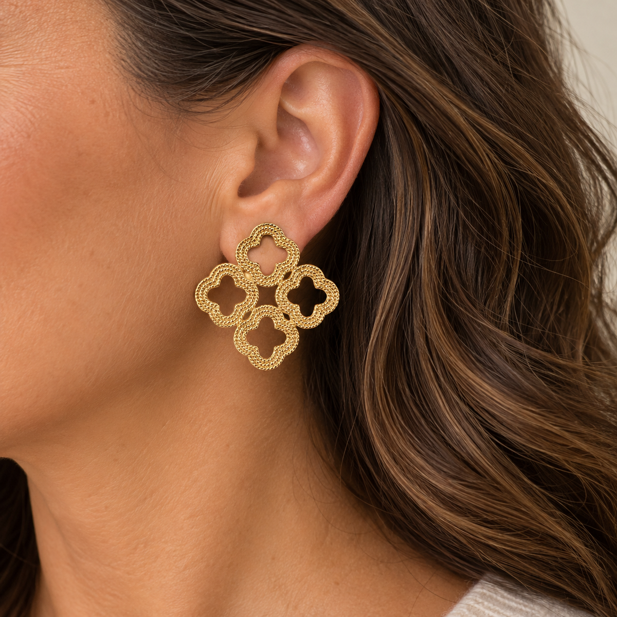 Golden Clover Estate Earrings