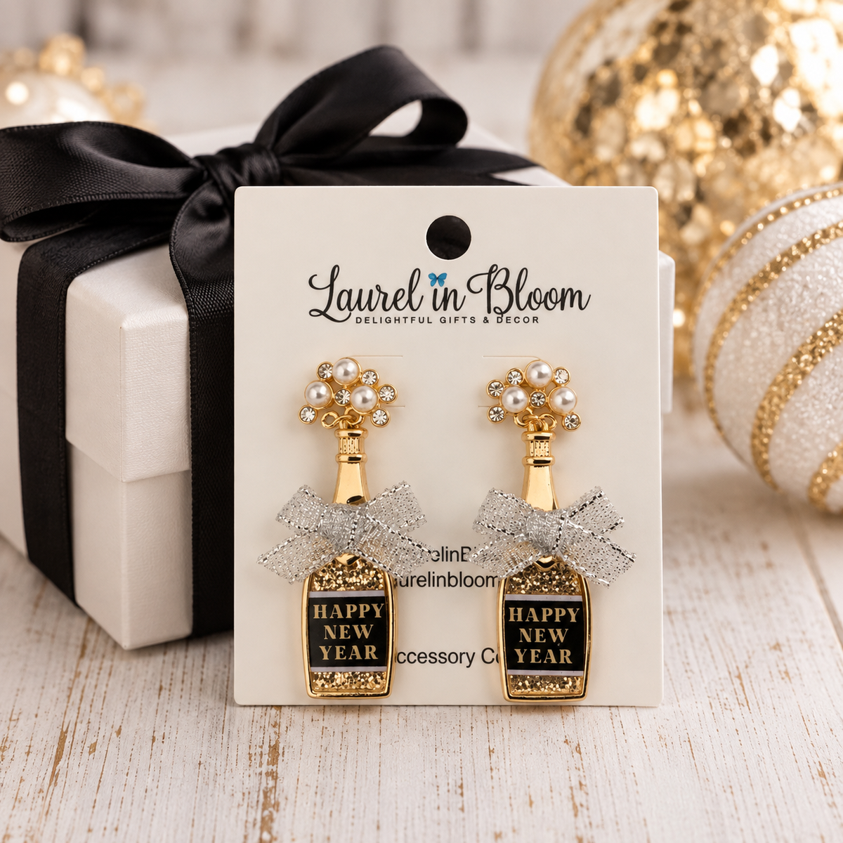 Pop the Bubbly! Happy New Year Champagne Earrings