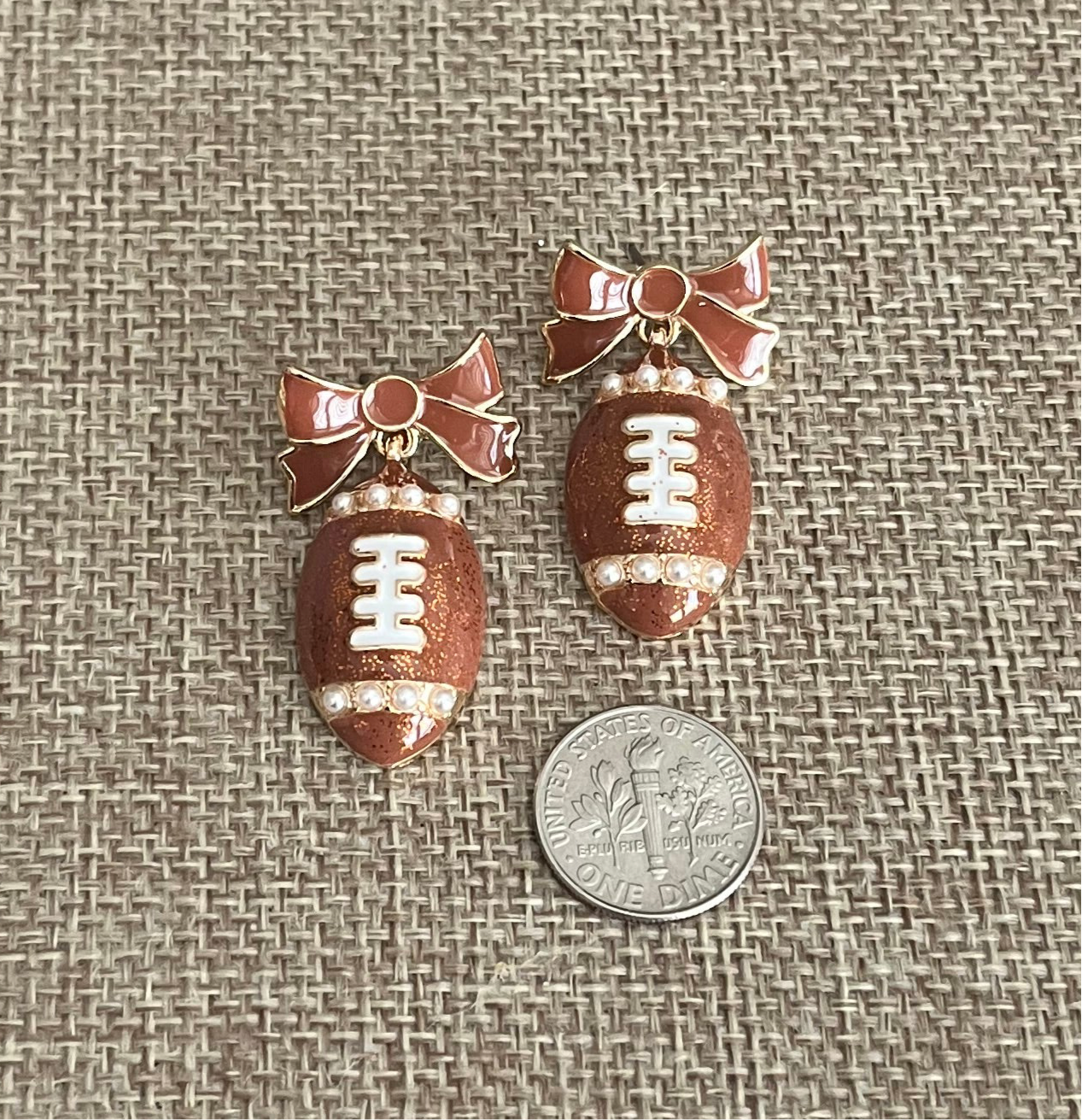 Footballs & Bows Earrings