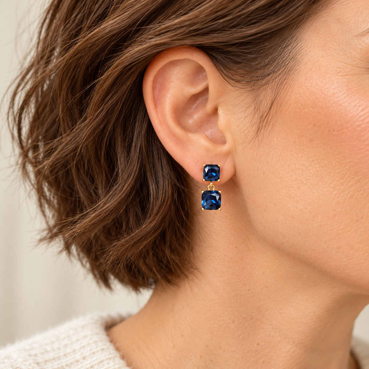Adele Princess-Cut Jewel Drops