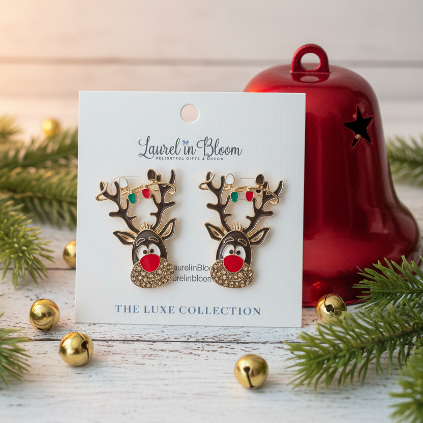 Twinkle All the Way Reindeer Earrings