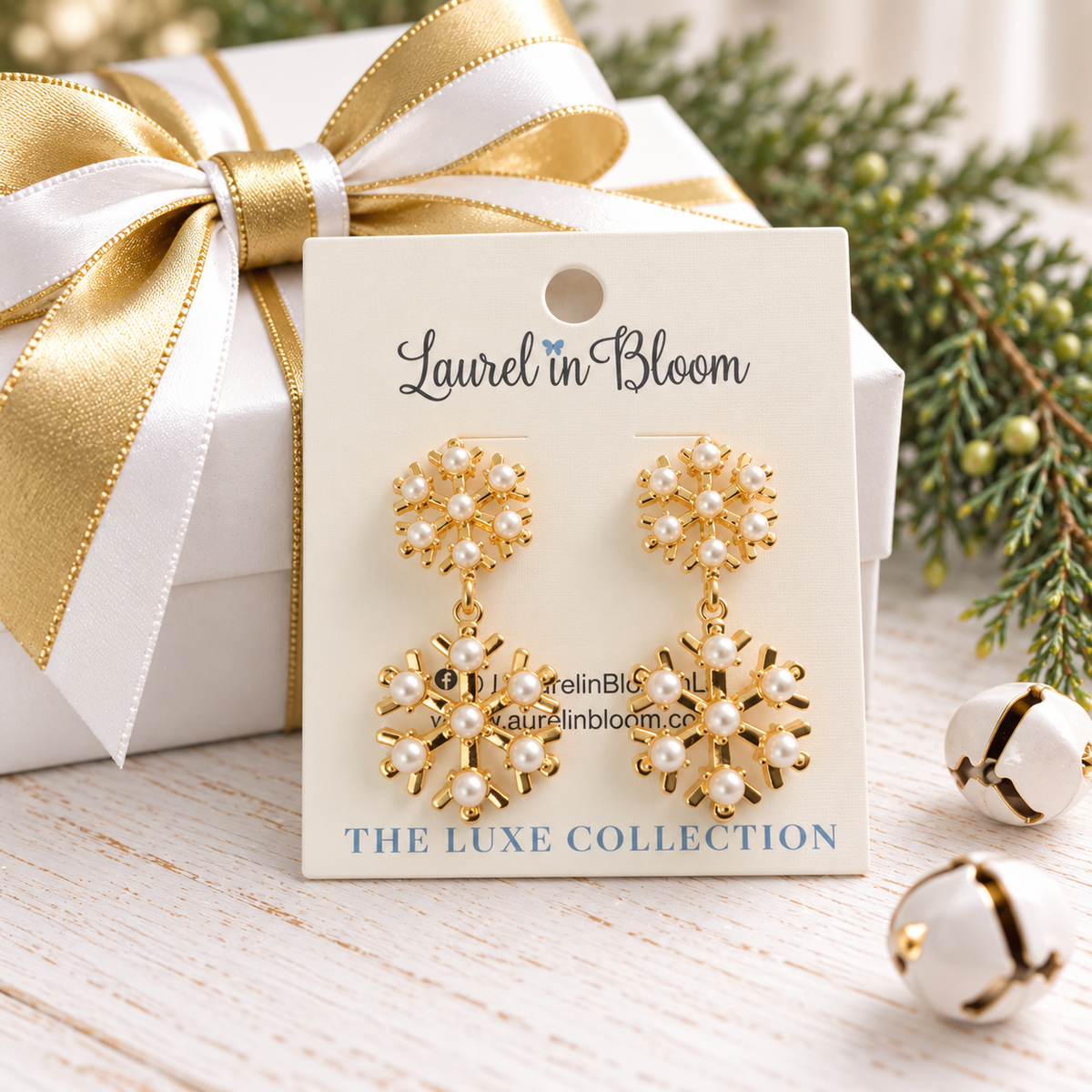 Winter Radiance Snowflake Drop Earrings