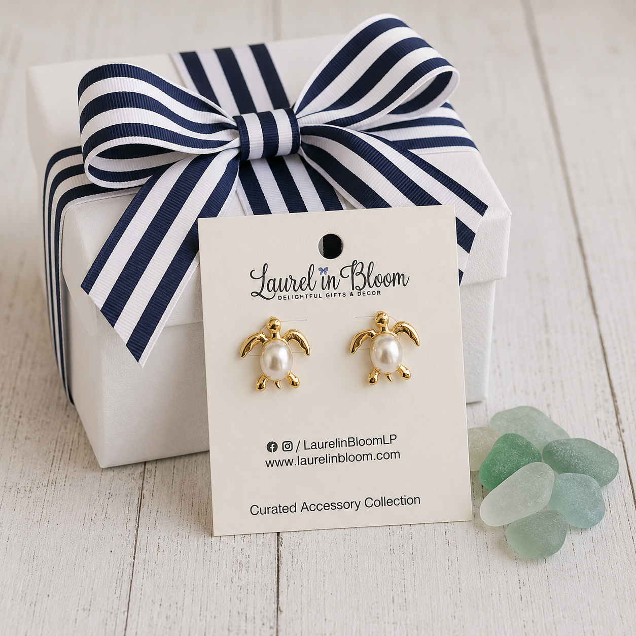Harbor Pearl Turtle Studs