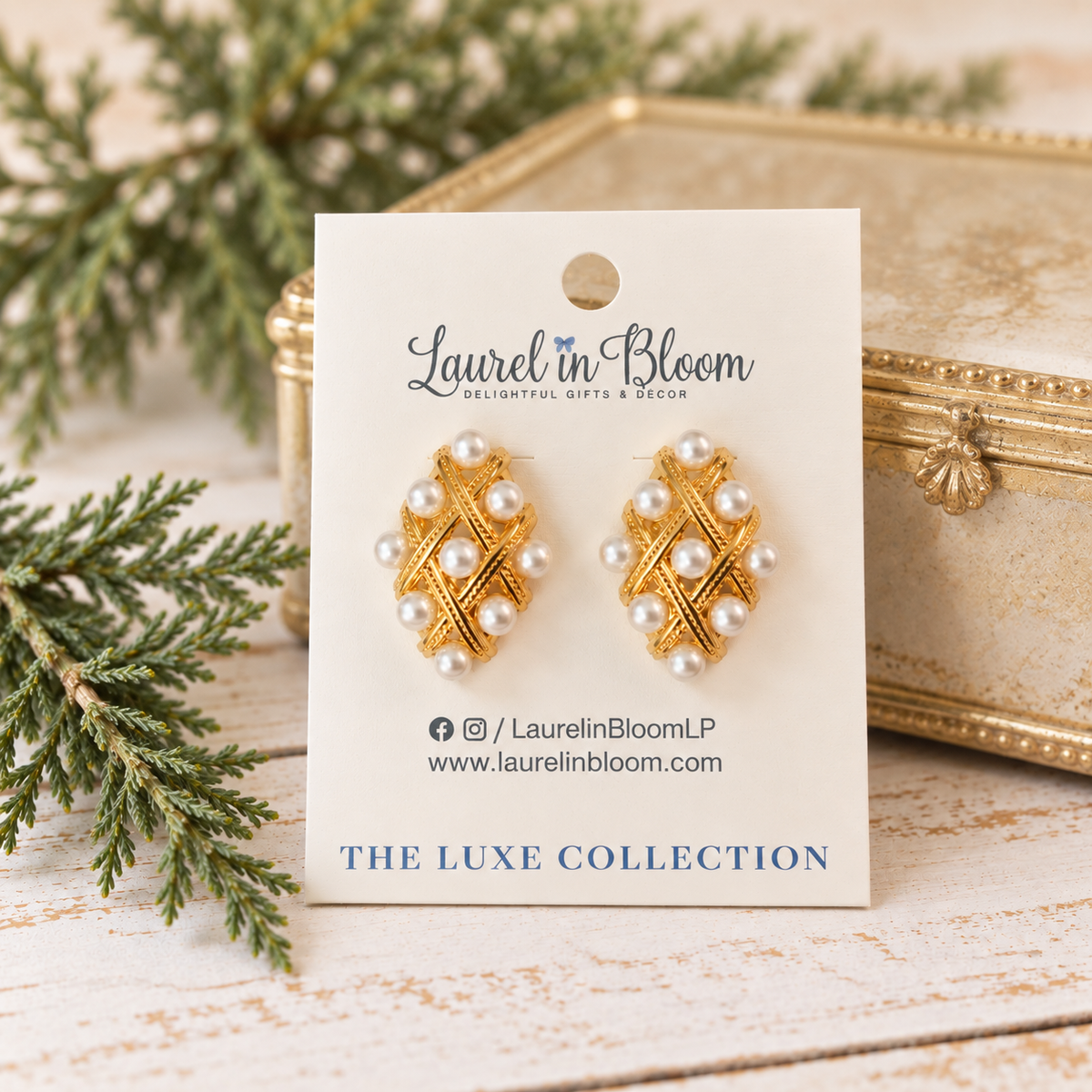 Carlisle Pearl & Lattice LUXE Studs