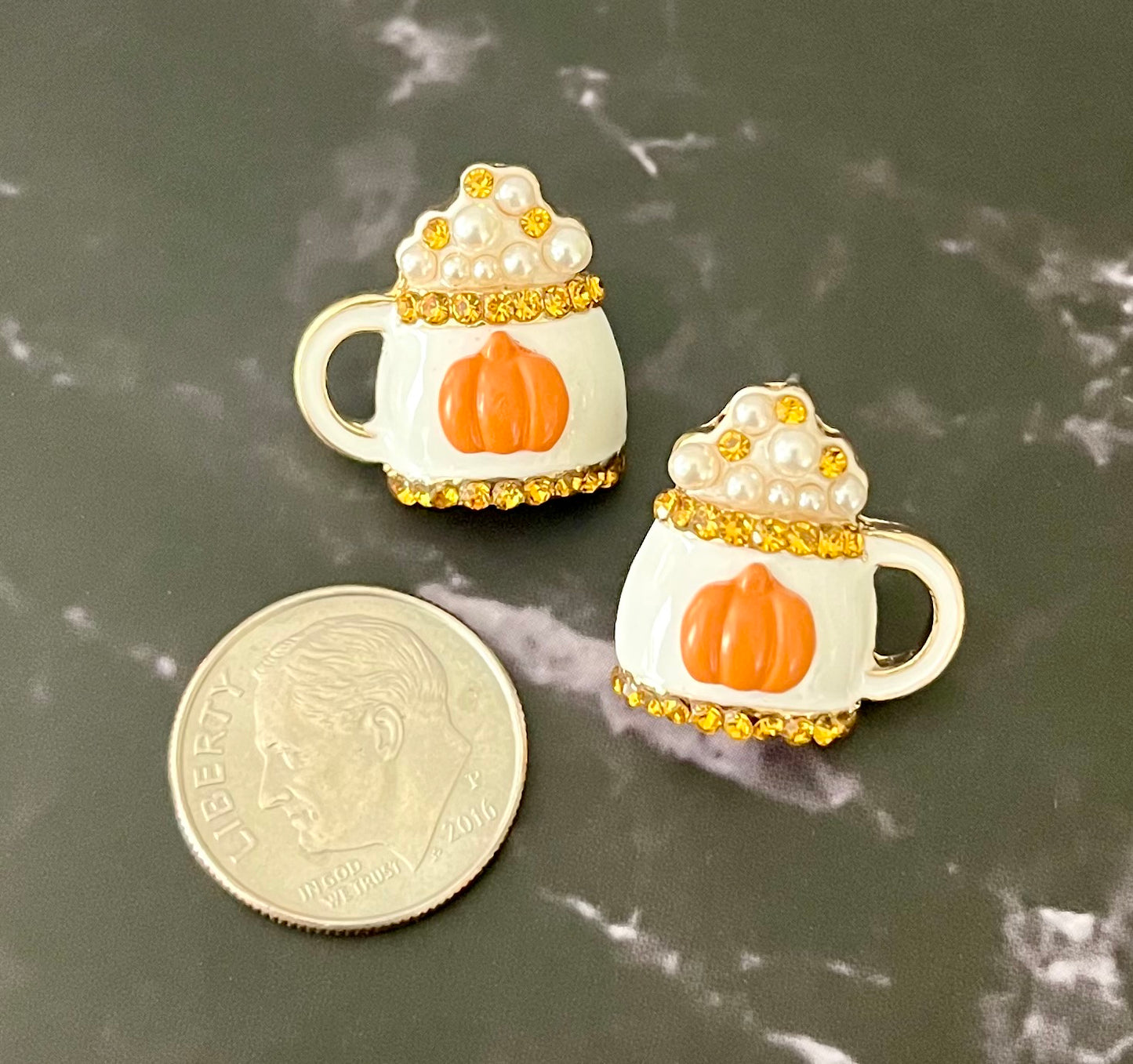 Pearly Pumpkin Latte Earrings