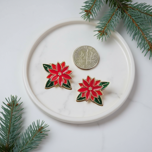 Poinsettia Blooms Earrings