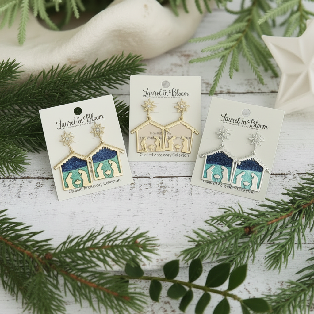 A Midnight Clear Nativity Earrings