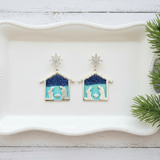 A Midnight Clear Nativity Earrings