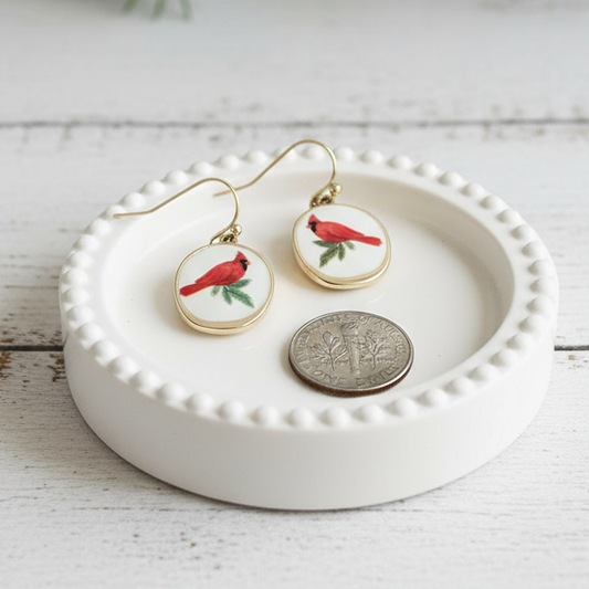 Christmas Vintage Cardinal Earrings