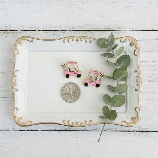 Cruisin’ on the Green Golf Cart Earrings