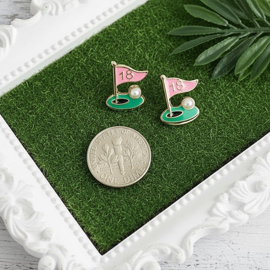 A Hole in One Golf Earrings