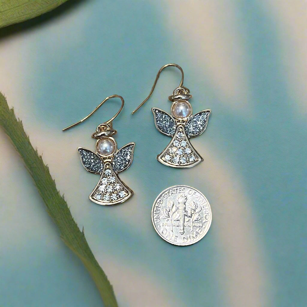 Golden Grace Angel Earrings