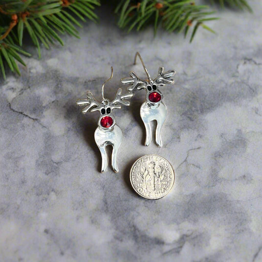 Rudy Red Nose Reindeer Earrings