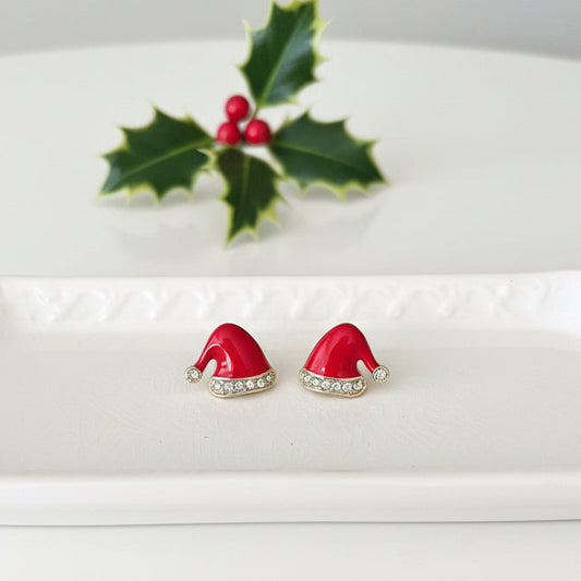 Sparklin’ Santa Hats Stud Earrings