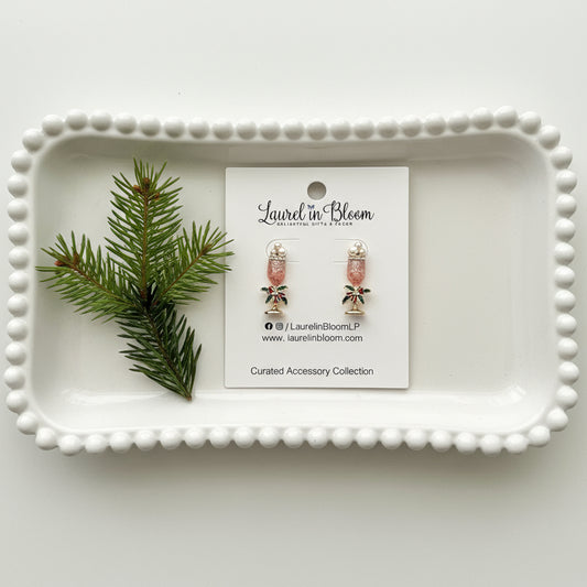 Pink Mistletoe Mimosa Earrings