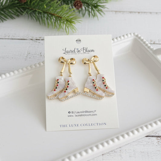 Golden Gliders Ice Skate Earrings
