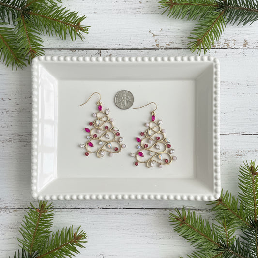 Retro Tinsel Tree Earrings