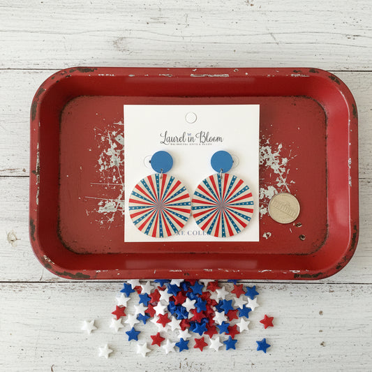 Americana Retro Pinwheel Earrings