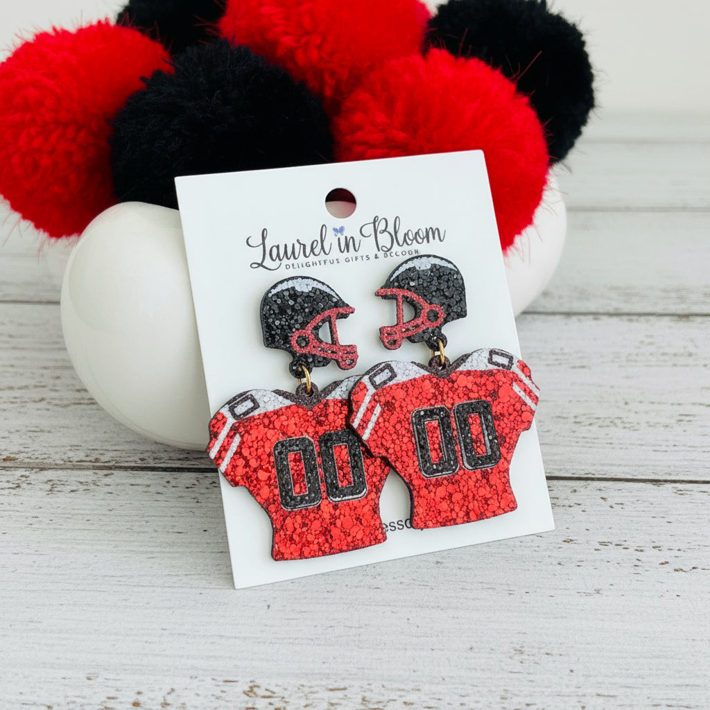 Game Day Football Jersey Earrings