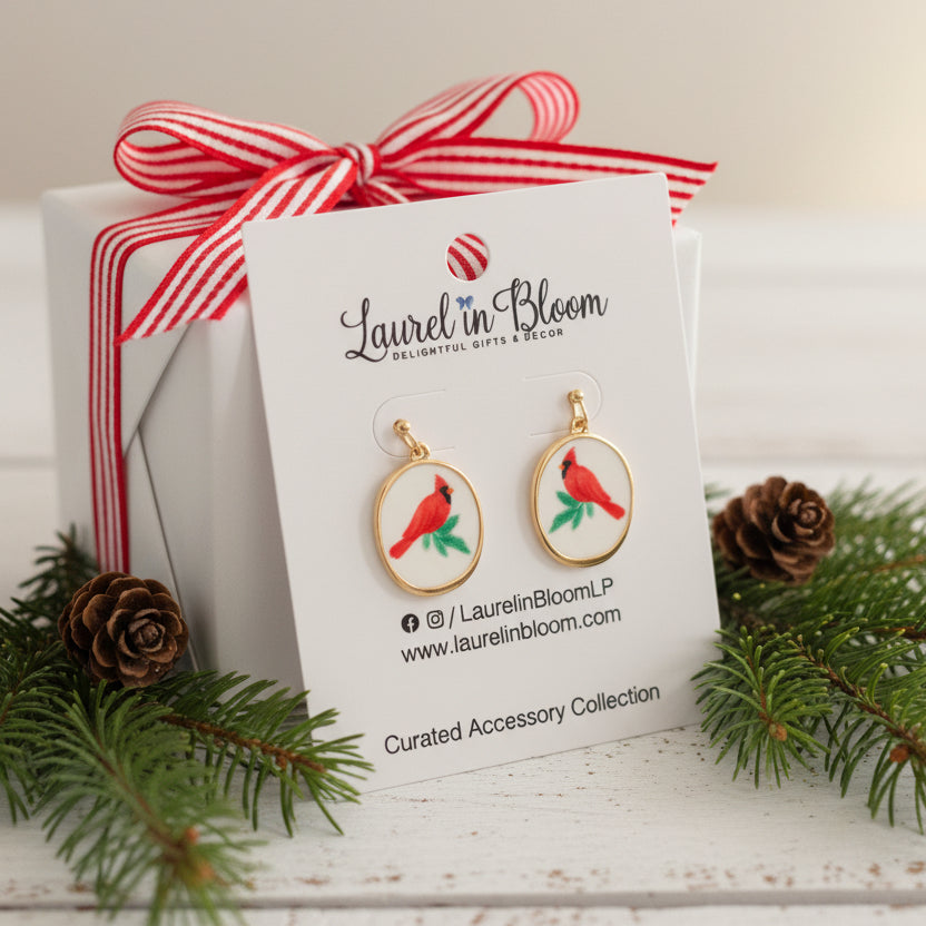 Christmas Vintage Cardinal Earrings