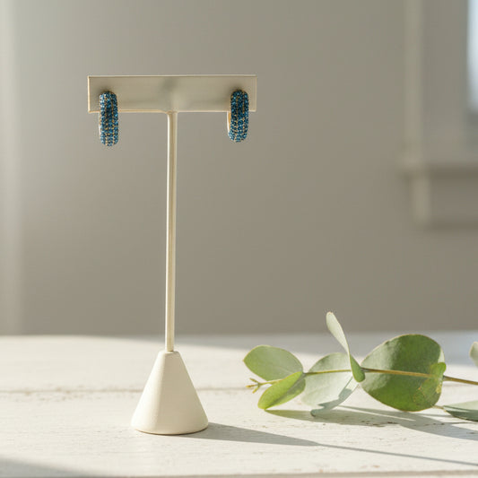 Everly LUXE Hoops (Sapphire Blue)