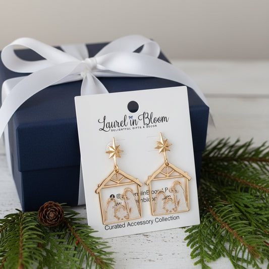 Starlit Manger Nativity Earrings