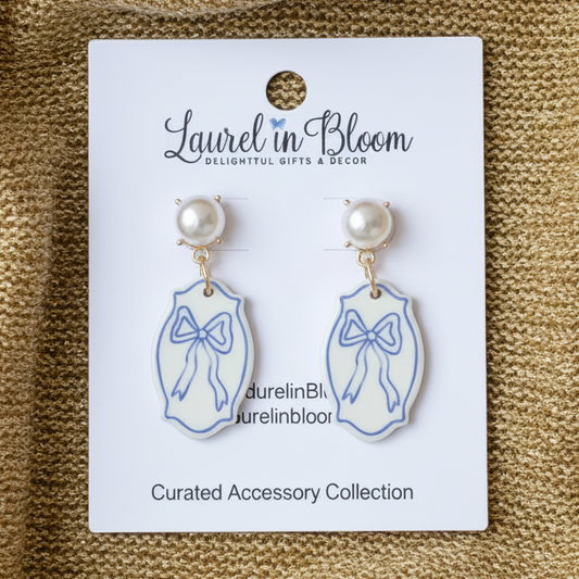 Blue Willow Porcelain Bow Drops