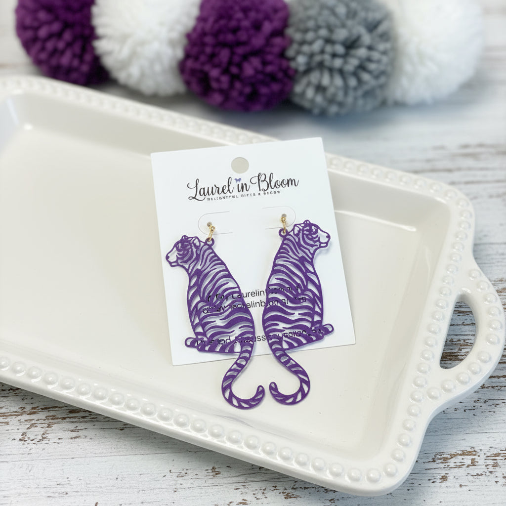 Filigree Mountain Lion Earrings