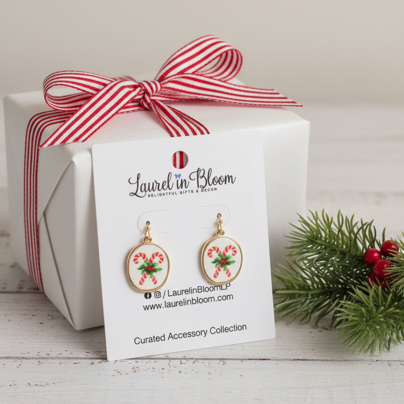 Christmas Vintage Candy Cane Earrings