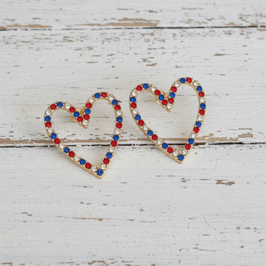 Be Still My Patriotic Heart! Channel Set Earrings