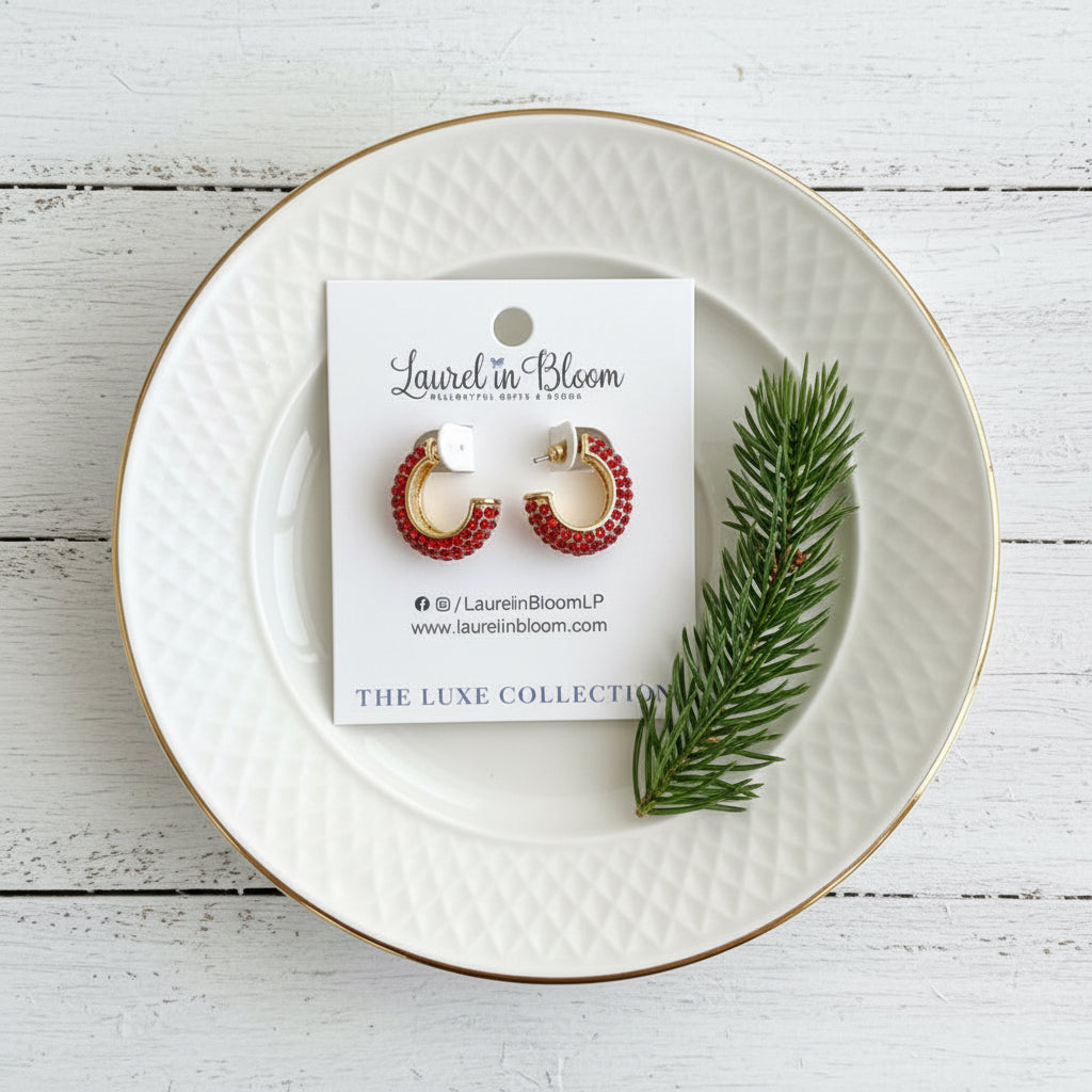 Everly LUXE Hoops (Scarlet)