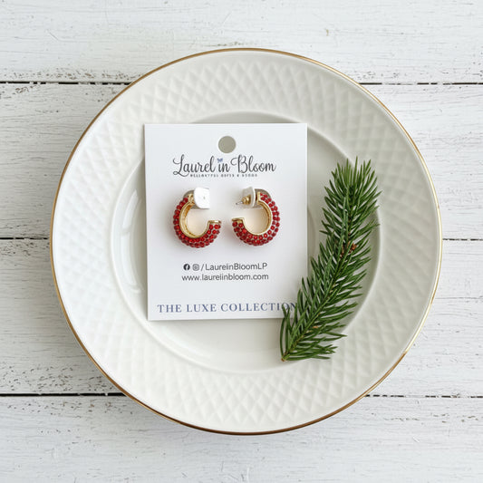 Everly LUXE Hoops (Scarlet)
