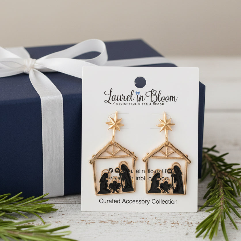 Starlit Manger Nativity Earrings