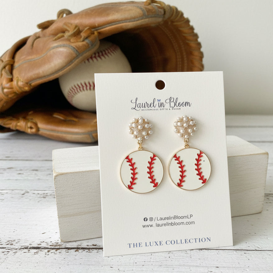 MVP Pearl Cluster Baseball Earrings