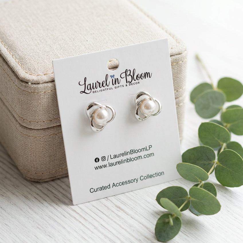 Mia Pearl Knot Studs