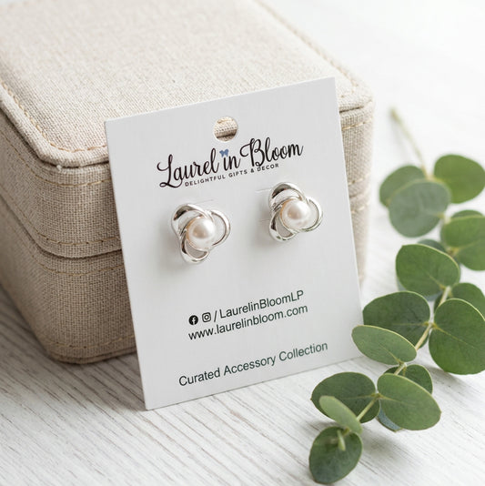 Mia Pearl Knot Studs