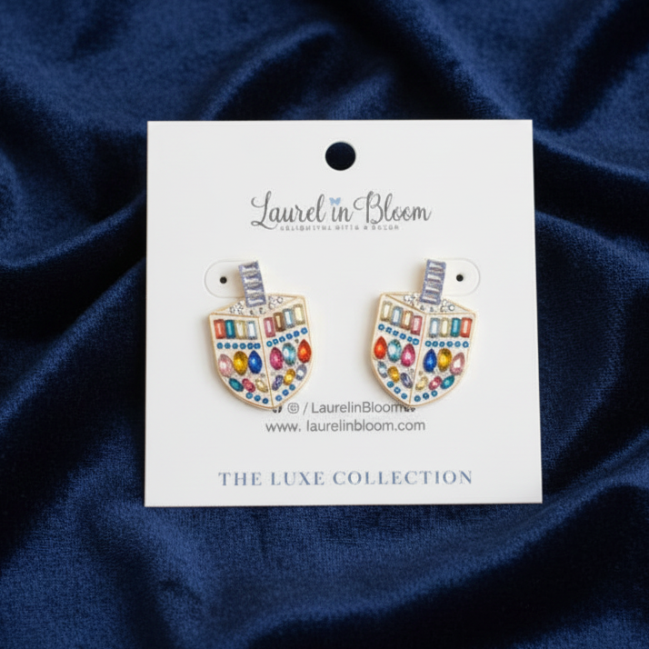 Festival of Lights Dreidel Statement Earrings