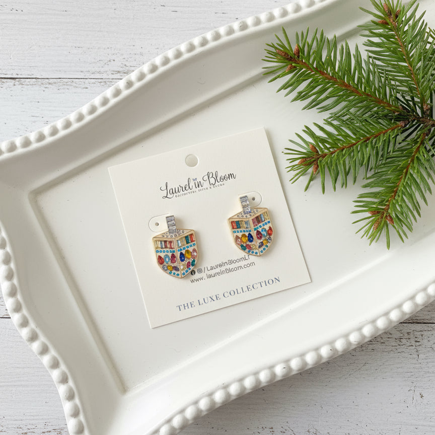 Festival of Lights Dreidel Earrings