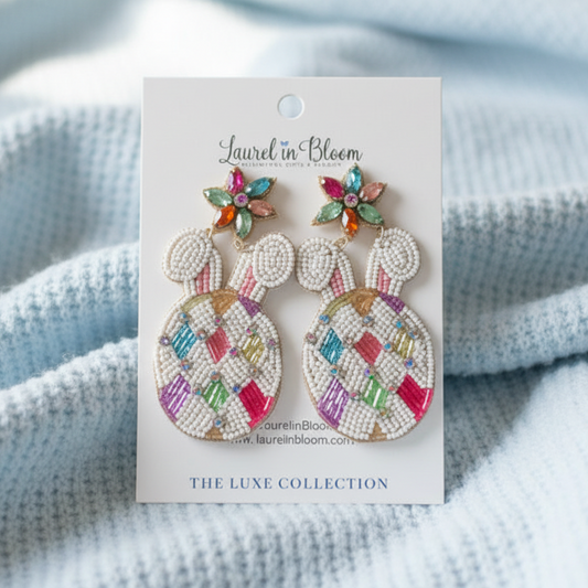 Harlequin Confetti Bunny Earrings