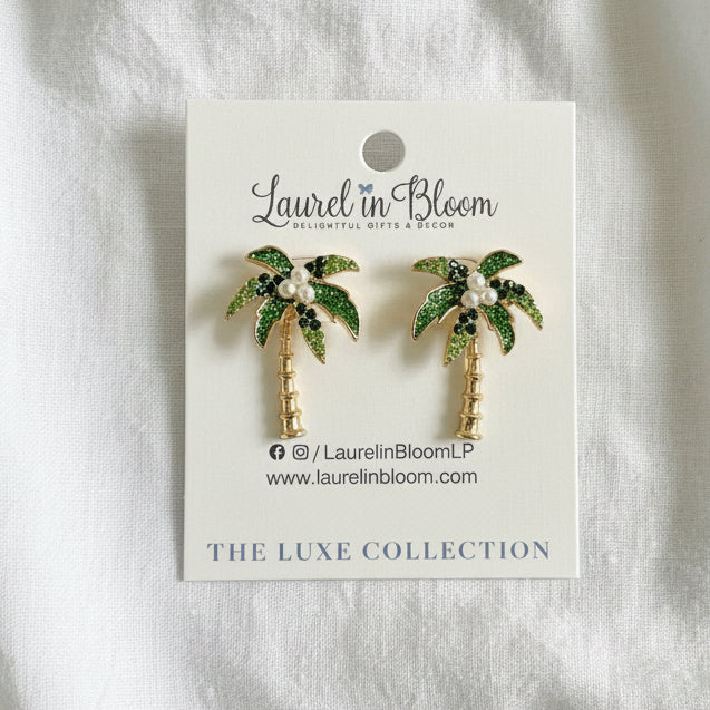 Palms & Pearls Tropical LUXE Earrings