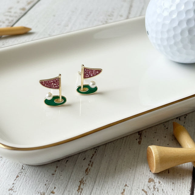 Ace! Hole in One Golf Earrings