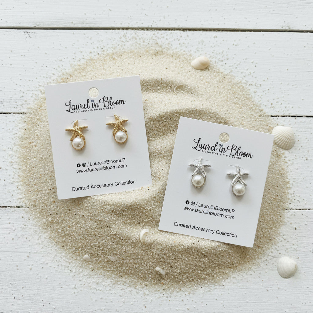 Petite Harbor Pearl Starfish Studs