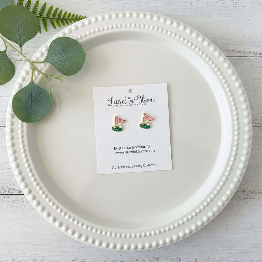 A Hole in One Golf Earrings