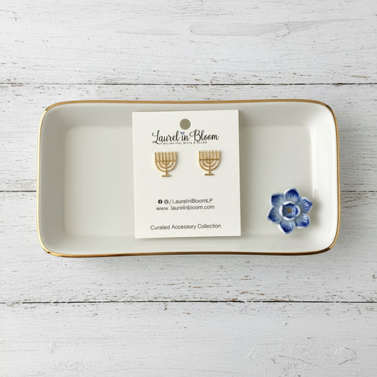 Mini Menorah Earrings