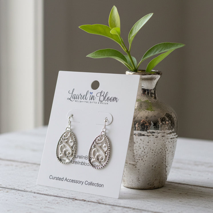 Edith Filigree Teardrop Earrings
