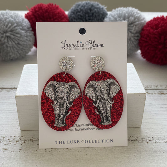 Matte Glitter Mascot LUXE Oval Drop Earrings