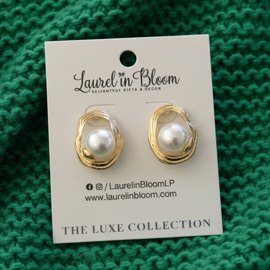 Langford Pearl Halo Studs
