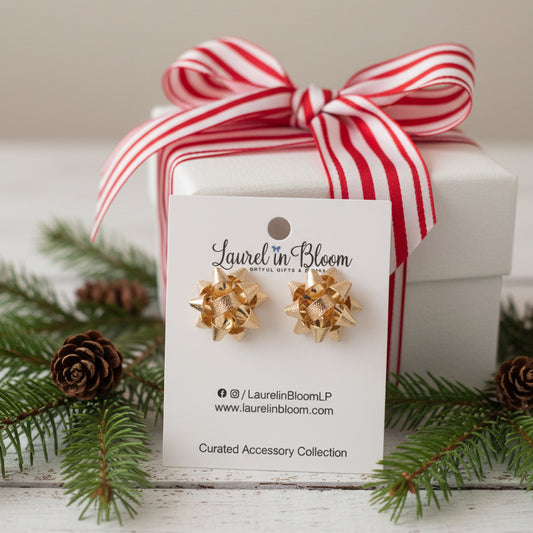 Merry & Bright Grand Gift Bow Studs