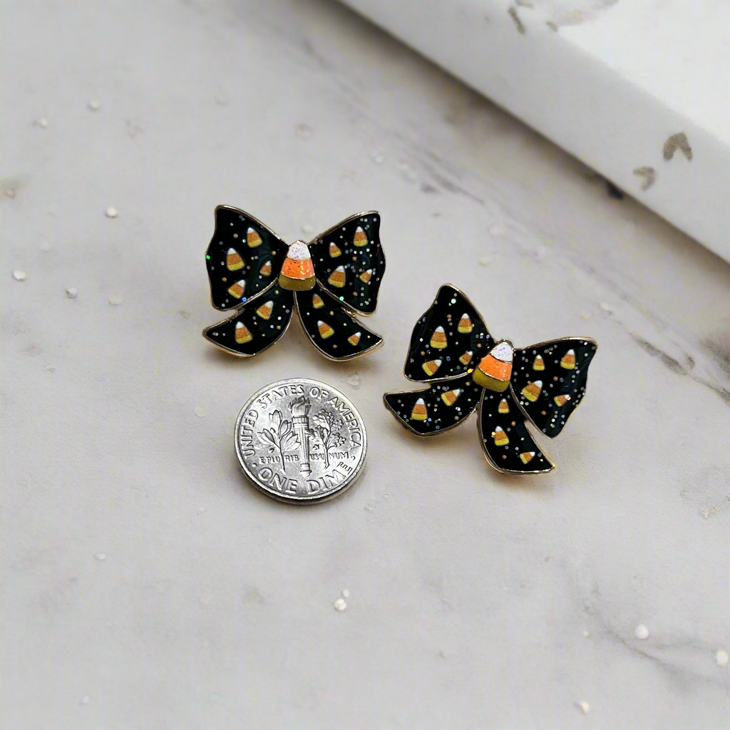 Candy Corn Bows Earrings