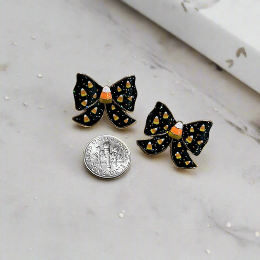Candy Corn Bows Earrings